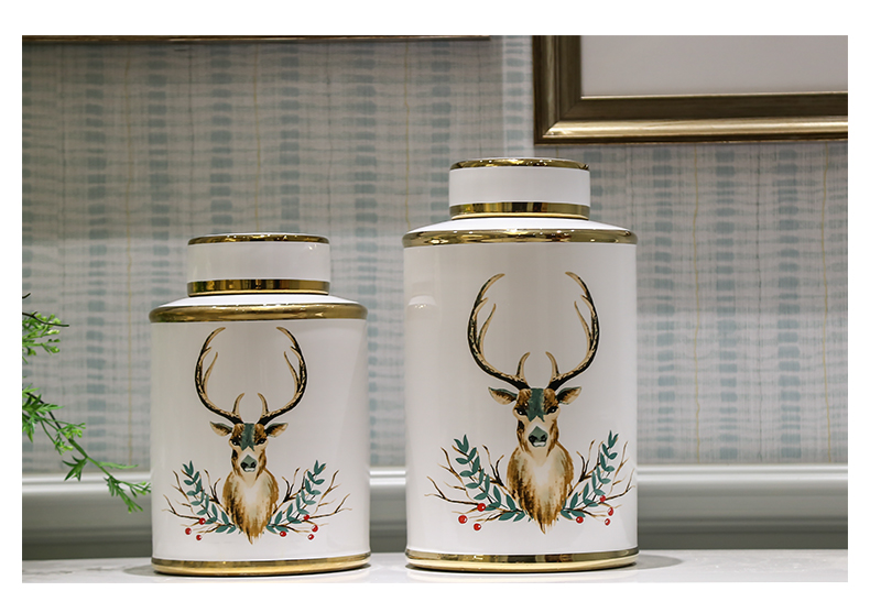 Jingdezhen I and contracted ceramic vases, flower implement mesa adornment candy jar sitting room porch soft outfit creative furnishing articles