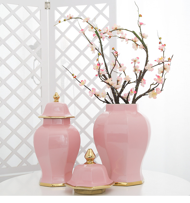 Jingdezhen ceramic light decoration key-2 luxury furnishing articles vase sitting room porch simulation flower arranging flowers, home decoration, flower art