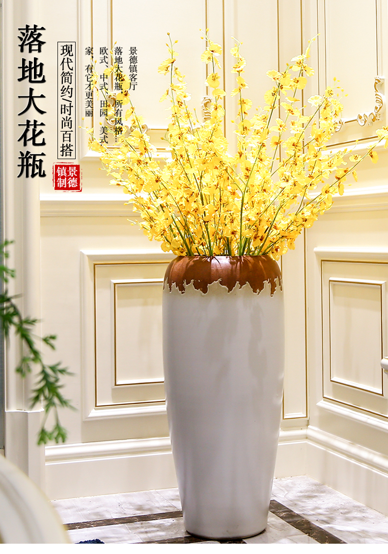 Jingdezhen ceramic vase landed a large sitting room dry flower decoration white Nordic I and contracted ornaments