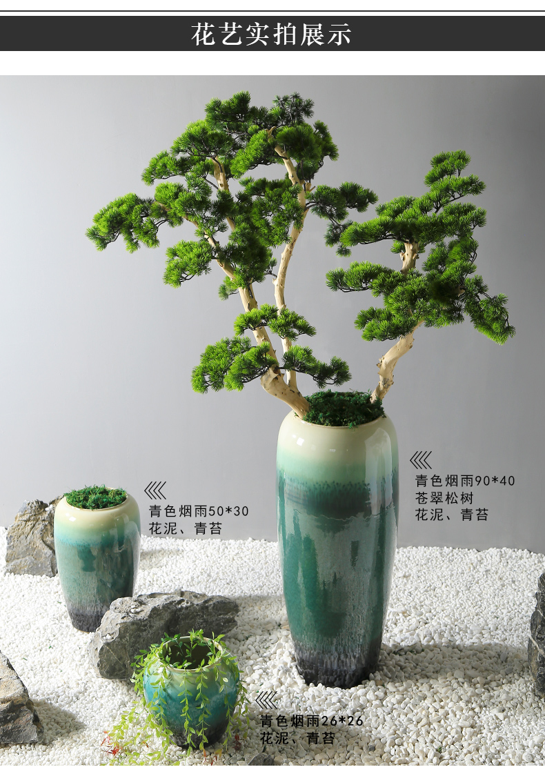 New Chinese style sitting room dining - room ground big vase furnishing articles ceramic flower show big mall club window decoration