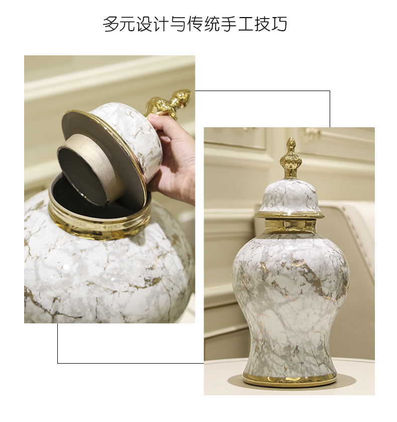 Jingdezhen light key-2 luxury ceramic vase wine furnishing articles modern new Chinese TV ark, sitting room, dining - room household ornaments