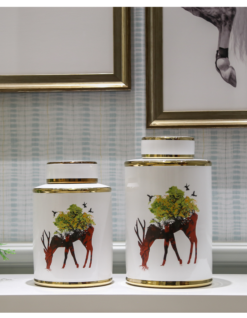 Jingdezhen I and contracted ceramic vases, flower implement mesa adornment candy jar sitting room porch soft outfit creative furnishing articles