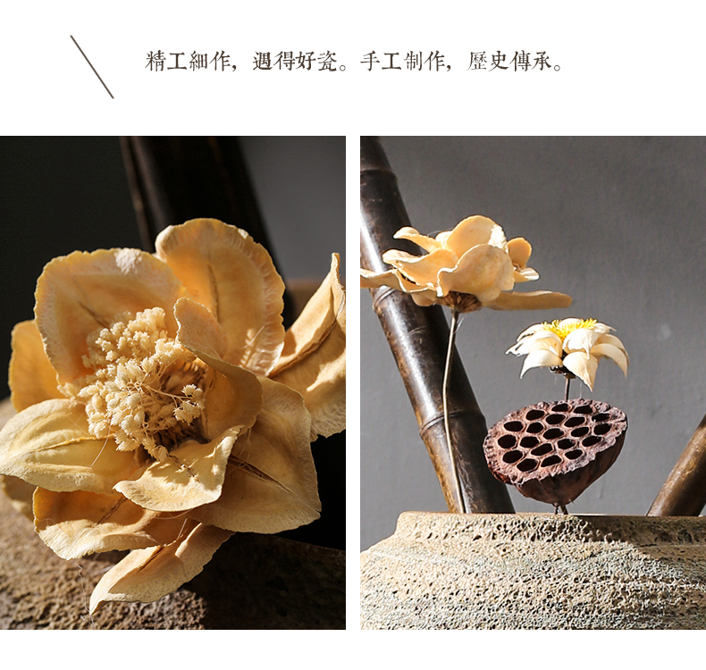 Sitting room ground simulation flower vases, decorative dried flowers restore ancient ways home furnishings jingdezhen nostalgic ceramics decoration furnishing articles