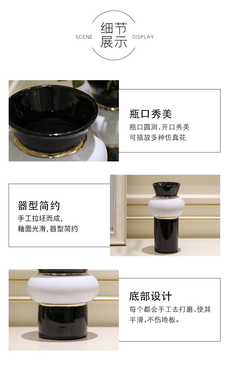 Nordic light key-2 luxury Roman column ceramic vase hydroponic furnishing articles home living room table example room soft adornment ornament