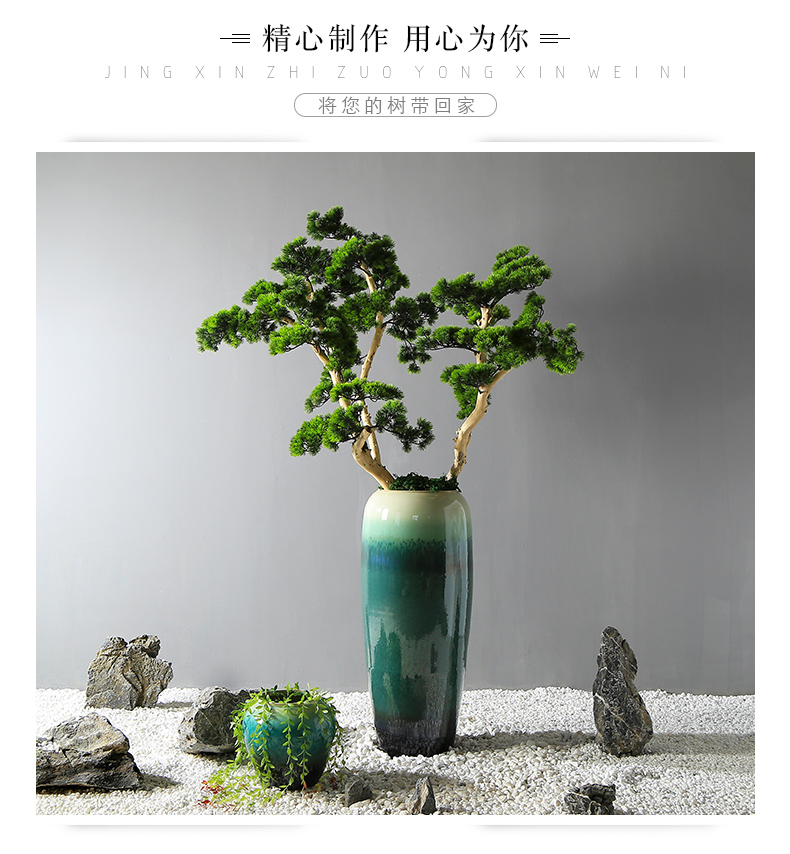 New Chinese style sitting room dining - room ground big vase furnishing articles ceramic flower show big mall club window decoration