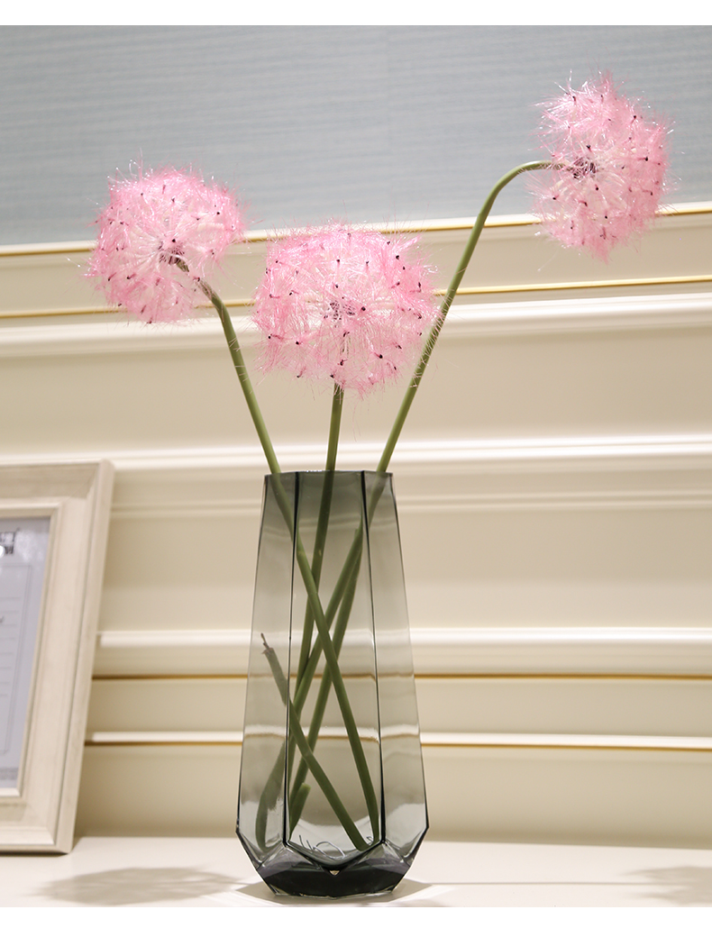 Nordic ins furnishing articles pink ceramic vase dandelion flower arrangement sitting room decoration is contracted and I household adornment