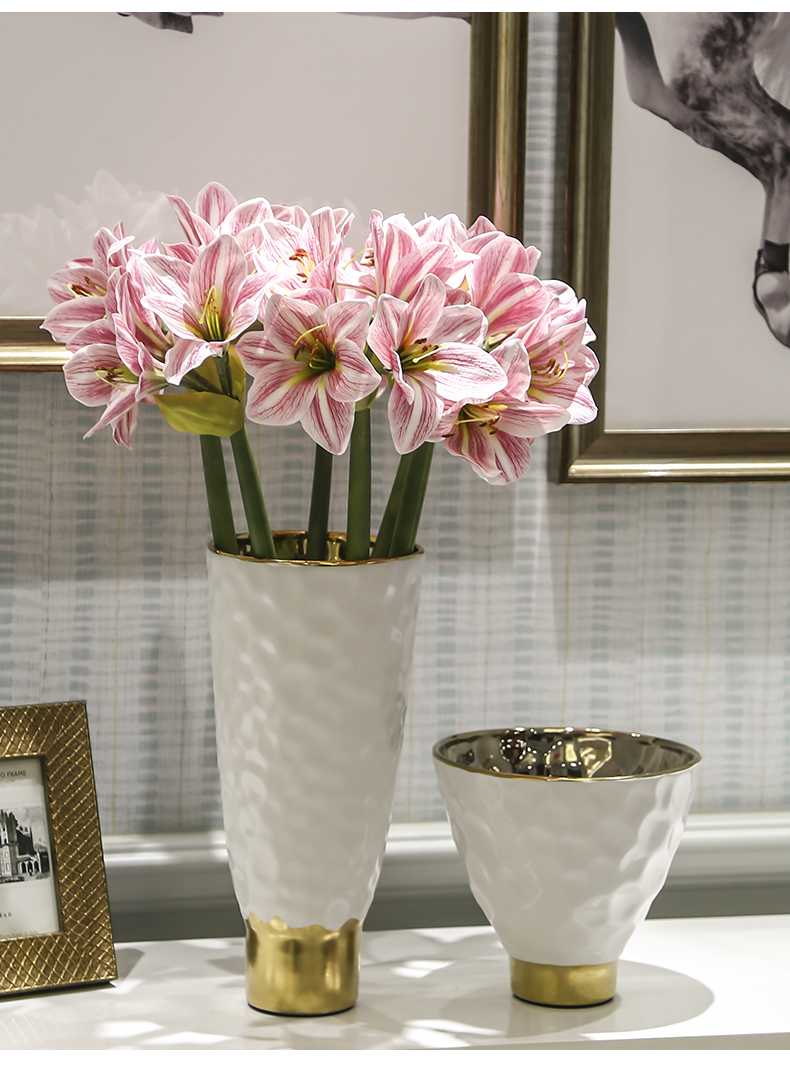Modern light key-2 luxury ceramic flower implement mesa ceramic flower implement example room home sitting room adornment ornament craft vase