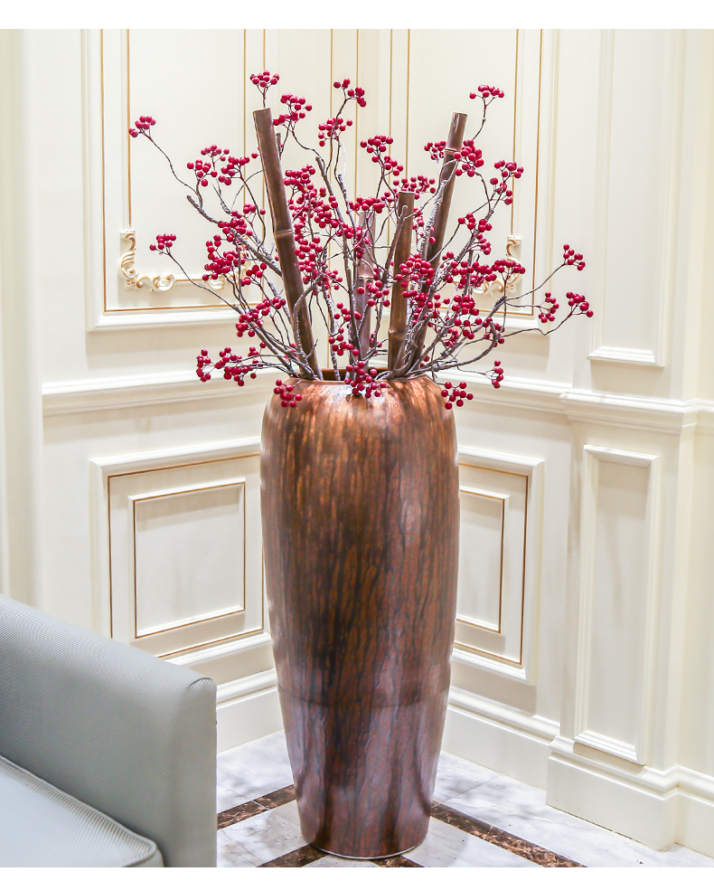 Jingdezhen European - style landing big ceramic vase dried flowers, flower arrangement, I and contracted sitting room villa decorations furnishing articles