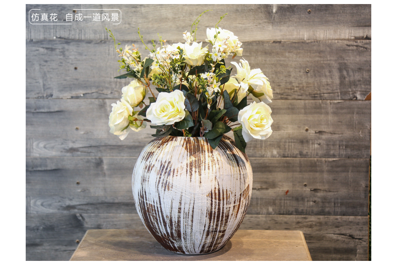 Jingdezhen ceramic flower vase retro mesa simulation flowers, artificial flowers decorate the sitting room hotel table furnishing articles