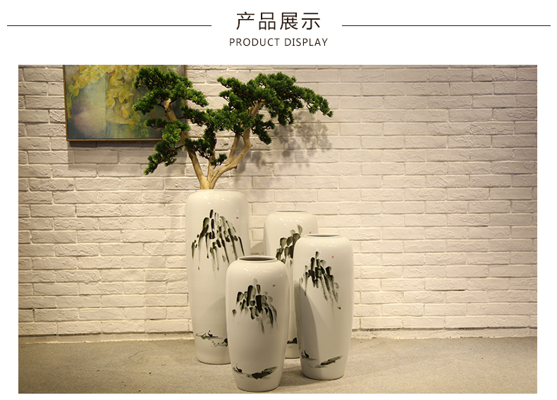 Jingdezhen new Chinese style landing simulation flowers sitting room ceramic vase planting place mall clothing store decoration floral outraged