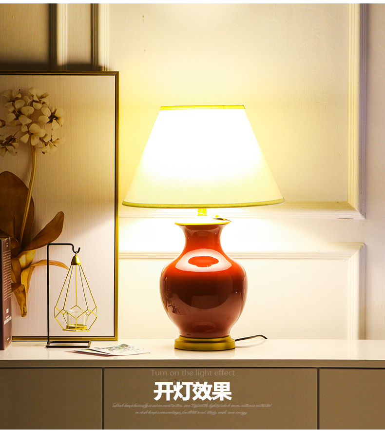 American minimalist decor ceramic desk lamp romantic and warm home sitting room creative Nordic study bedroom lamps and lanterns of the head of a bed