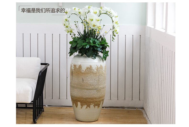 Jingdezhen retro creative pastoral big vase hotel lobby villa garden decoration floral landing place