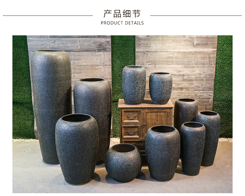 Jingdezhen retro nostalgia of large POTS coarse pottery vases, flower decoration to the hotel garden flowers in the living room furnishing articles