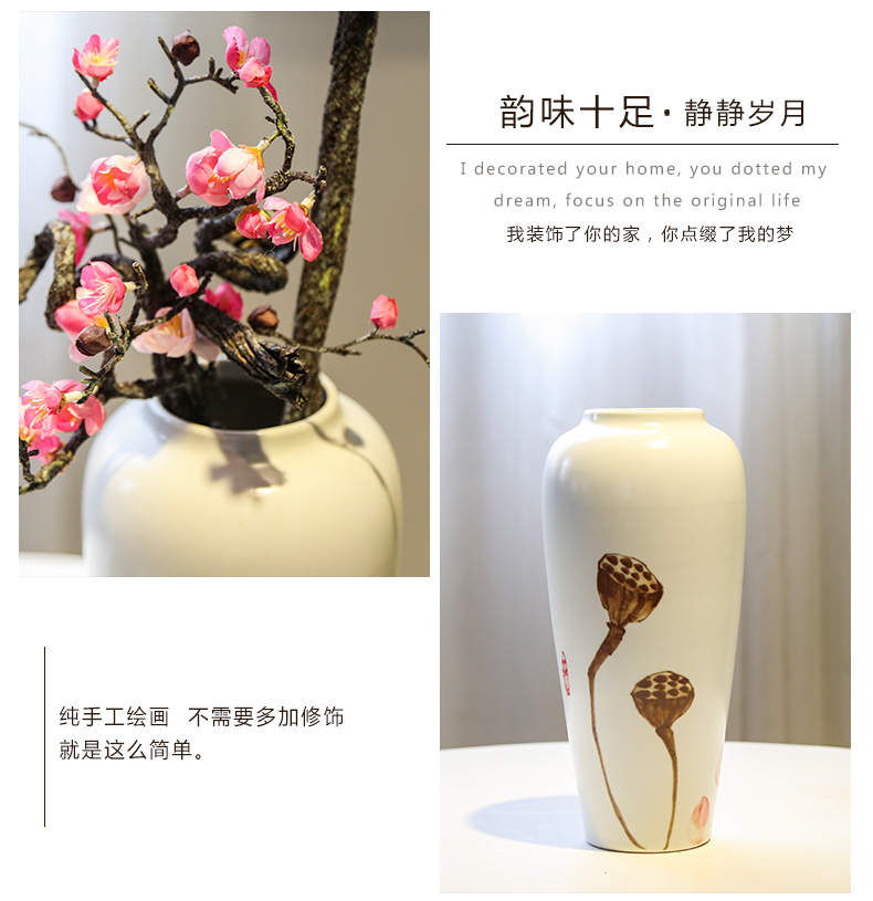 Jingdezhen mesa of new Chinese style vase of TV ark, wine porch rich ancient frame decoration decorative ceramic flower implement furnishing articles