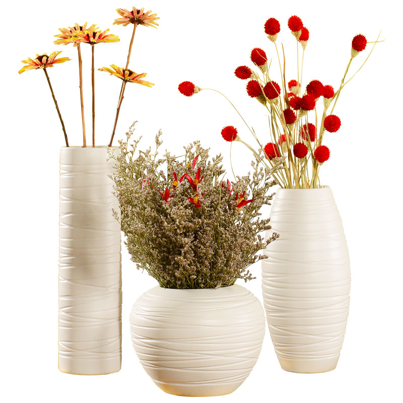Jingdezhen ceramic table dry flower vase modern creative floral outraged white household act the role ofing is tasted furnishing articles in the living room