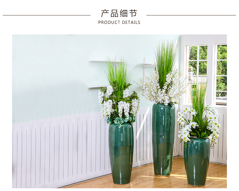 Jingdezhen new Chinese rural landing big vase hotel villa arranging flowers flowers sitting room ground flower art