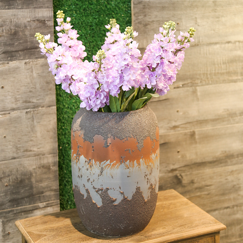 Jingdezhen coarse pottery vase retro nostalgia of large industrial contracted wind mesa simulation flower ceramic flower receptacle