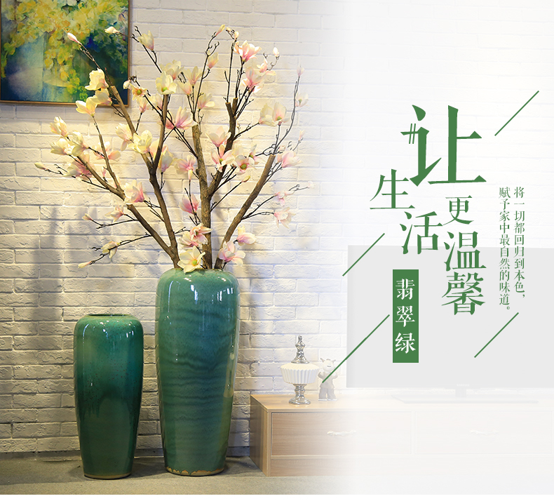 Ceramic floor sitting room hotel villa large vase flower receptacle furnishing articles hall device between example simulation flower arranging flowers