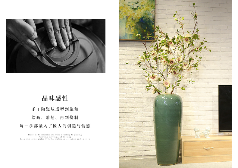 Ceramic floor sitting room hotel villa large vase flower receptacle furnishing articles hall device between example simulation flower arranging flowers