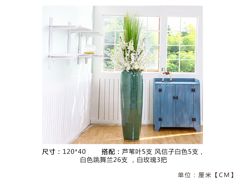 Jingdezhen new Chinese rural landing big vase hotel villa arranging flowers flowers sitting room ground flower art