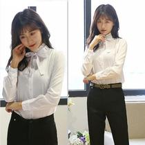 Career Dress White Shirt Female Spring Teachers Work Clothes Long Sleeve Han Edition Collar Blouses Womens Spring Clothes Womens Clothing Wave