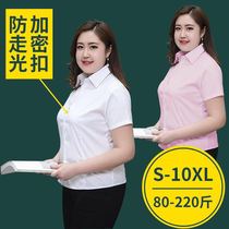 Extra-large code 240 catty white blouse professional dress shirt woman short sleeve summer dress new and larger work work clothes