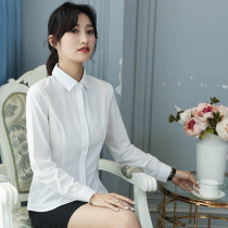 White Shirt Woman 2022 Spring new body jacket Long sleeves Dark Buckle Positive Dress Professional Korean Version Shirt Spring Womens Clothing