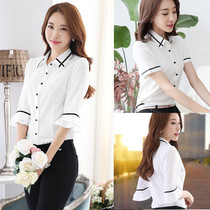 Long sleeve white shirt women's autumn wear slim business wear work coat 2021 new academic style women's autumn