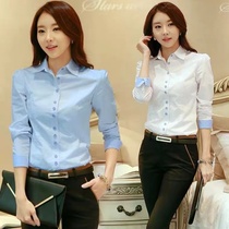 Small sub white shirt woman 2022 spring dress interview blouses Korean version long sleeve body spring workwear professional womens clothing