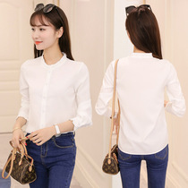 White shirt women's new long sleeve Korean business coat 2021 autumn shirt loose slim autumn clothes