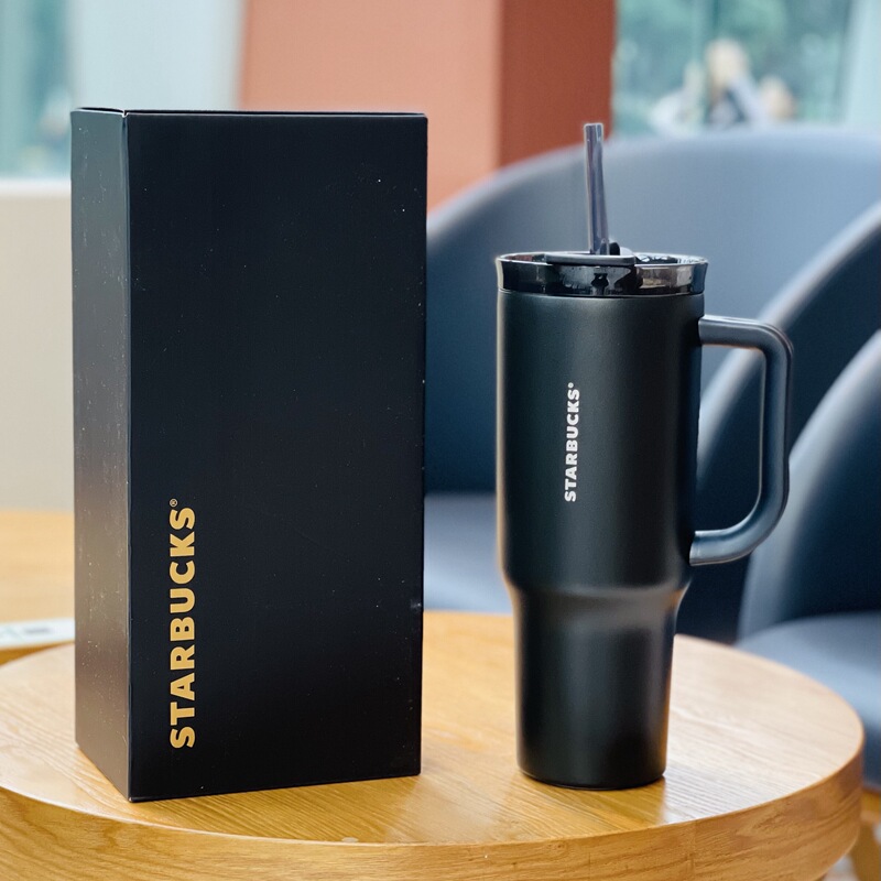 Starbucks Classic Regular Men's Gift Gold Series Ice Keeper Handle Car-Mounted Stainless Steel Double Drink Mouth Straw Cup Starbucks Classic Regular Men's Gift Gold Series Ice Keeper Handle Car-Mounted Stainless Steel Double Drink Mouth Straw Cup