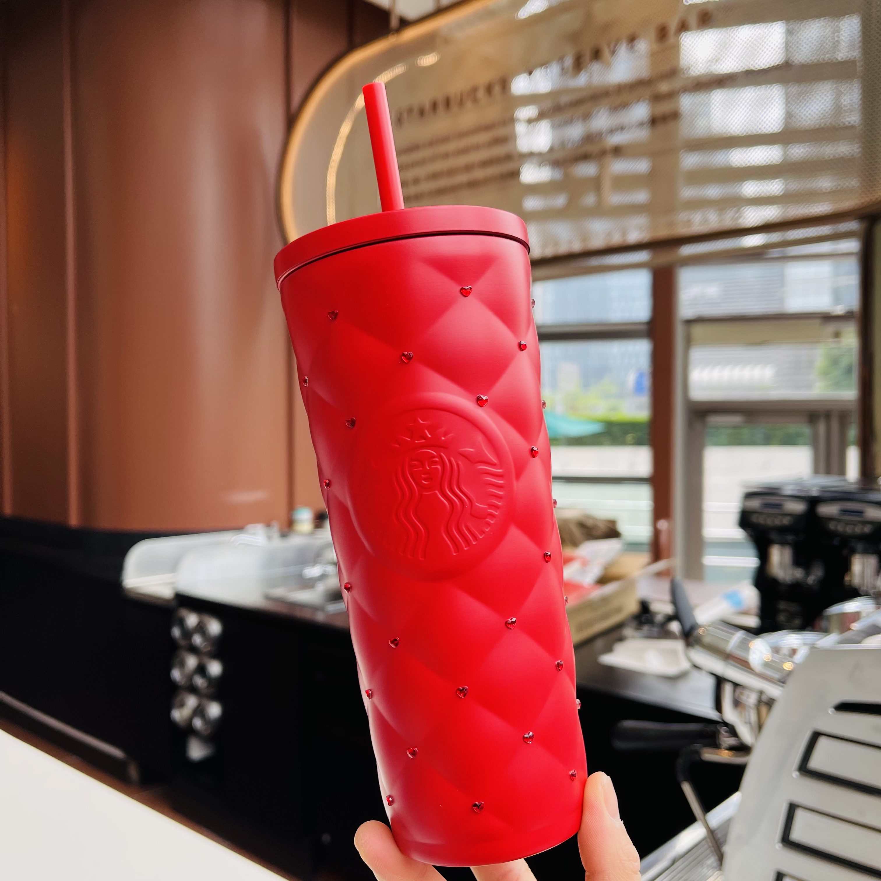 Кардхолдер с бриллиантовым узором из нержавеющей стали, три цвета, Starbucks, Prada
