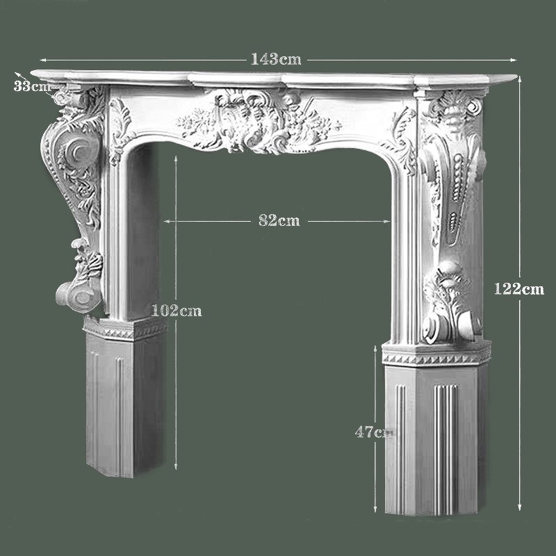 european style plaster fireplace
