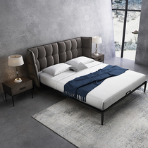 Nordic light luxury ins bedroom technology cloth bed modern simple small apartment minimalist Double soft bag cloth bed