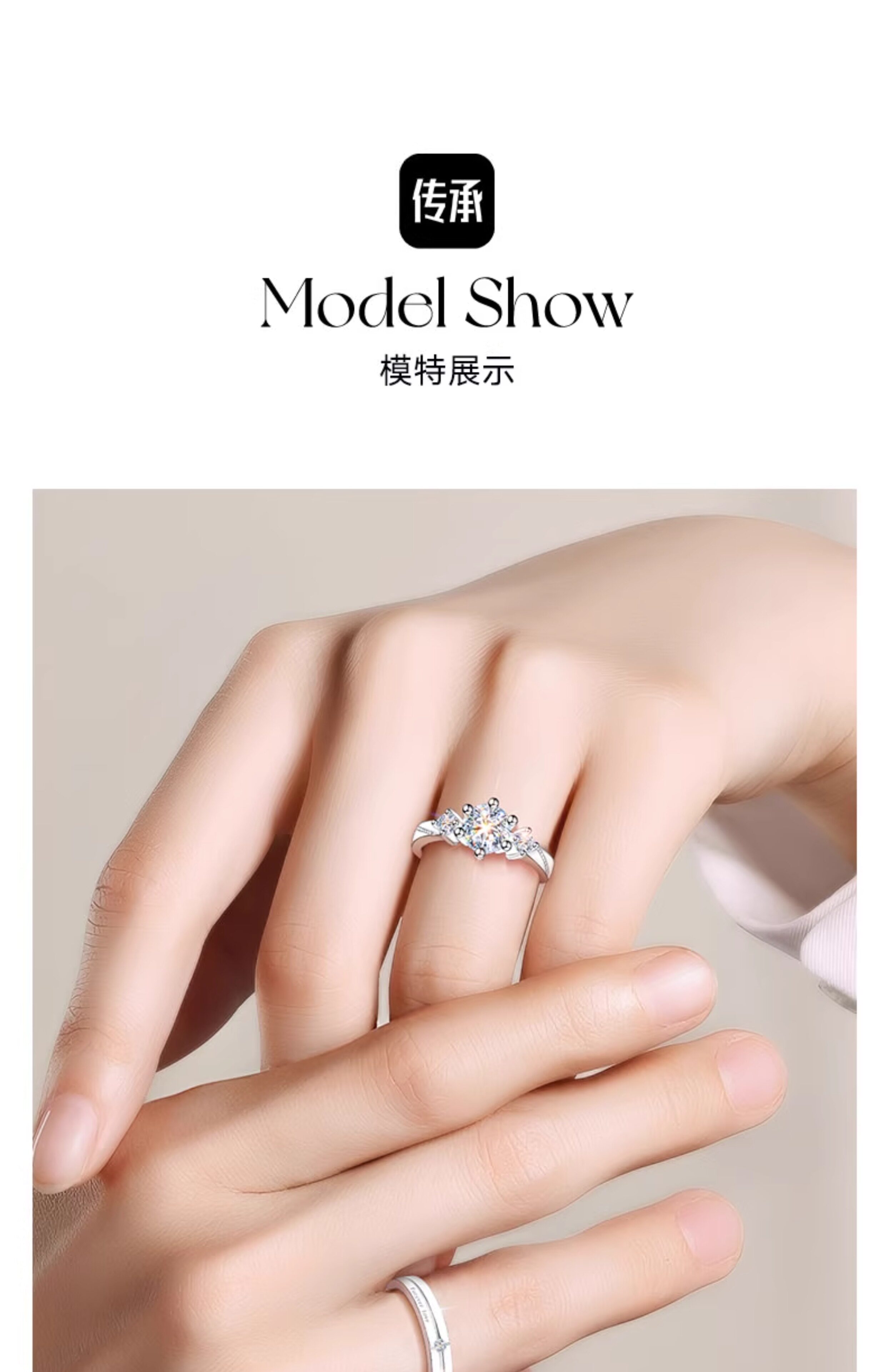 银饰戒指 999银情侣戒指999纯银一对情侣款对戒2025新款求婚结婚婚戒钻戒 Oriental beauty east