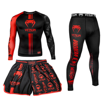  Venom Muay Thai long-sleeved three-piece mens MMA boxing sanda training suit set fighting fighting UFC quick-drying fitness