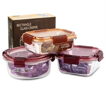 Sealed glass food preservation box office worker bento box microwave heating lunch box snacks dried fruit fresh Bowl