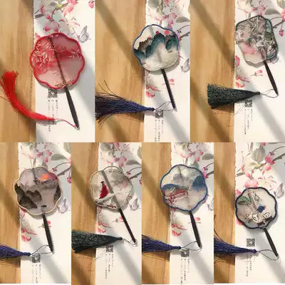 Handmade Su embroidery Finished embroidery BJD doll fan Fan fan Palace fan Fan group fan Stationery bookmark(new product)