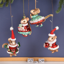 Décorations de Noël Fournitures en verre Couleur peinte Petite Nyctale Styling Accessoires Pendentif Arbre de Noël Positionnement Pendants Créatifs