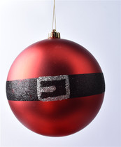 Haidi Christmas scene layout supplies Christmas holiday ornaments 15CM red painted belt ball box colored ball