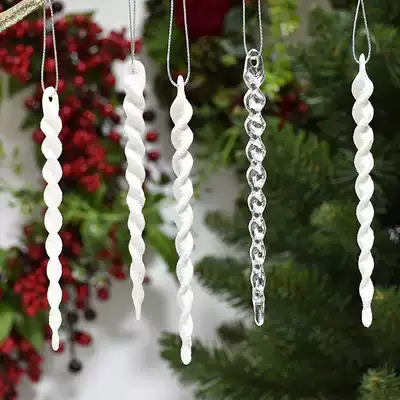 Christmas Decoration supplies Christmas Tree scene decoration pendant 13CM Transparent color White ICICLE dress up charm 8