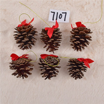 Christmas Decorations Accessories Sparkling Pine Nuts Hanging Accessories Christmas Trees Dress Songfruits Pendant Christmas Flower Rings Decorative Pendant