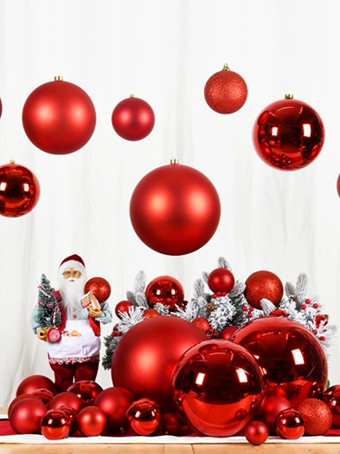 Красный декор, пластиковая подвеска, 6-30см