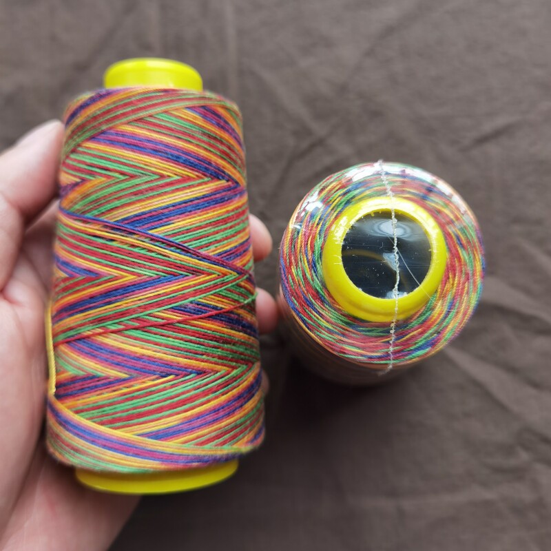 Colorful thread handmade thick polyester thread 203 sewing clothes thread embroidered insole sewing thread gradient color thread pagoda thread denim
