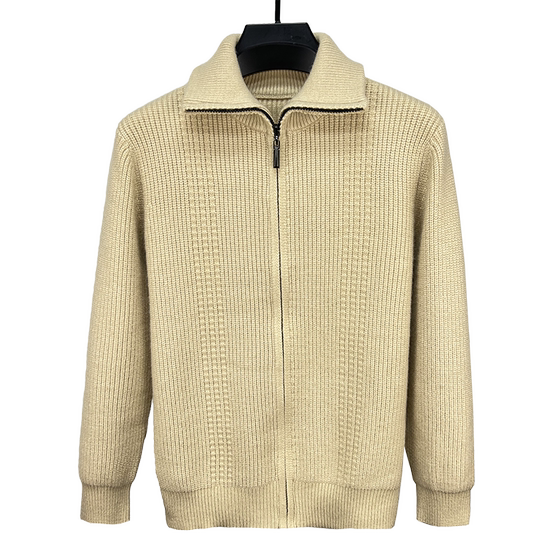 
Autumn and winter men's sweater cardigan jacket can be turned on turtleneck sweater jacket solid color thickened trendy casual top