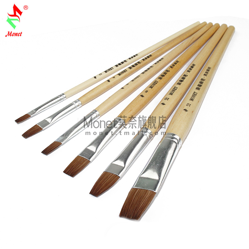 Monet round pointed sheep milked water color painting pen wolf million-water color pen 6 sets of hook-wire pen flat head propylene