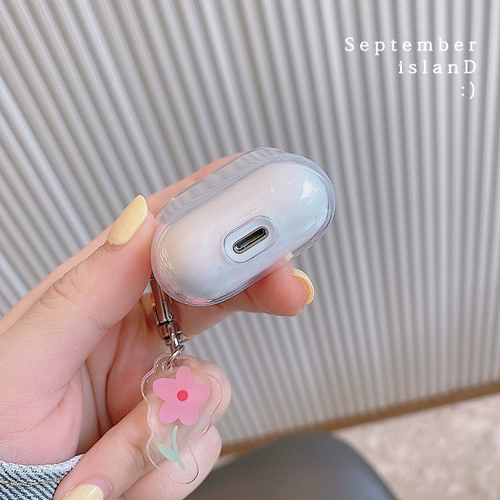 Apple, свежий прозрачный защитный чехол, наушники, в цветочек, bluetooth