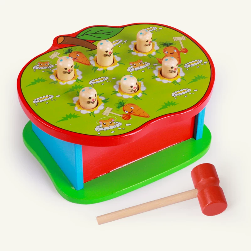 Wooden big intellectual toy anti-stress \"Gopher\" for baby, early education
