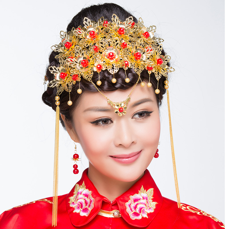 chinese flower ancient costume bridal headdress wedding accessories ancient costume headdress phoenix crown