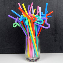 Shuangtong Art Straw Disposable Bendable Drinks Plastic Creative Color Art Straw Juice Milk Tea Straw